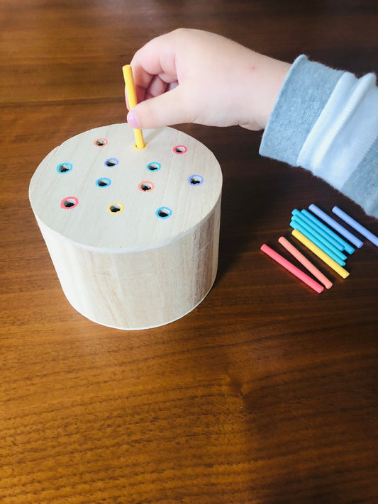 Pastel Rainbow Wooden Peg Posting Box