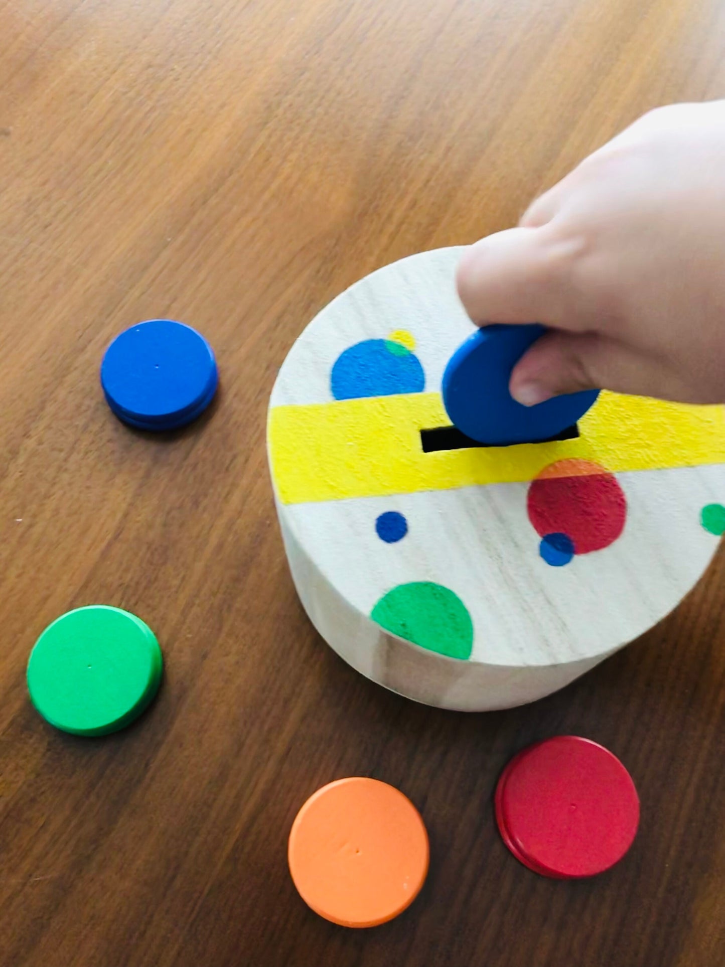 Rainbow Wooden Coin Posting Box