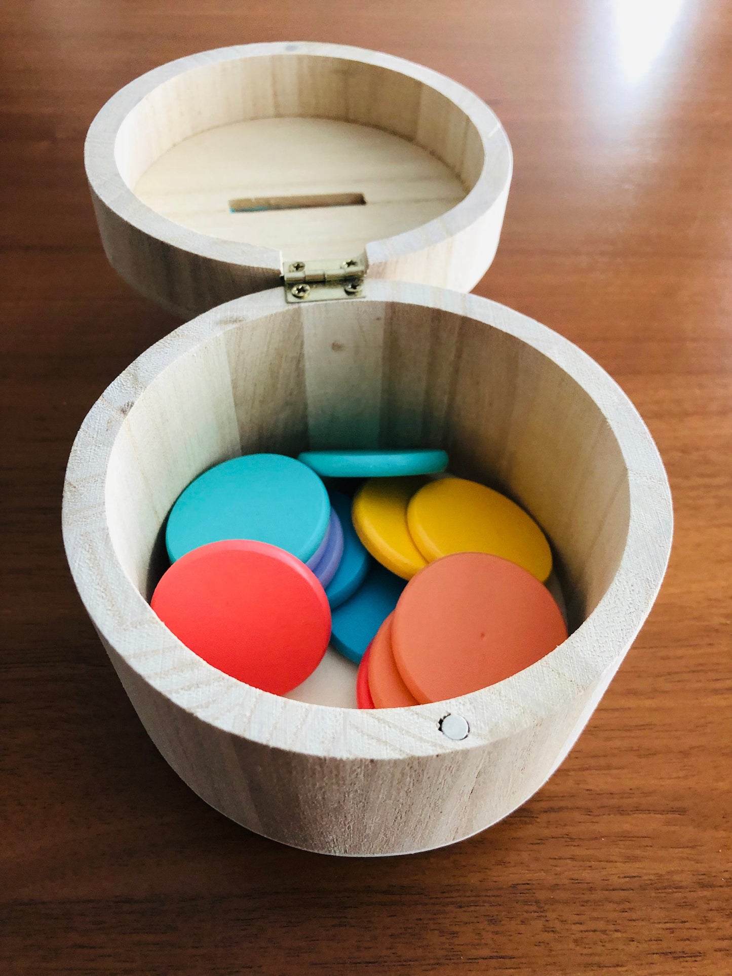 Pastel Rainbow Wooden Coin Posting Box