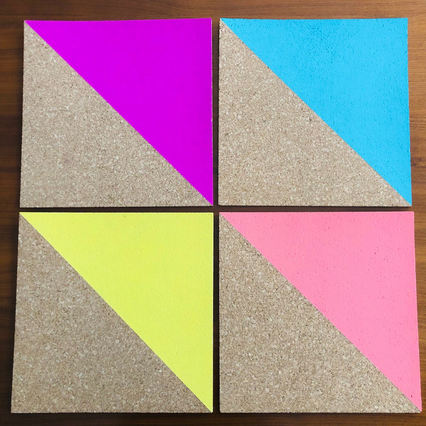 Color block cork board